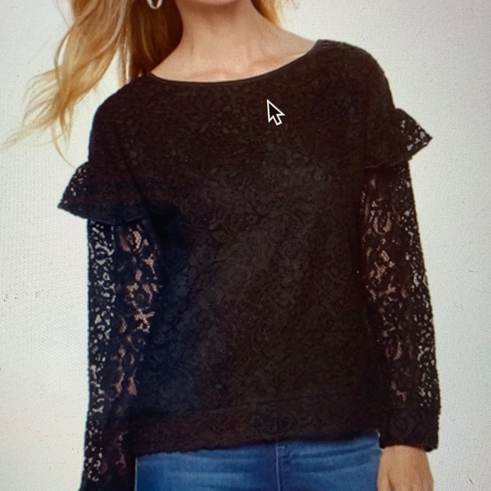Juicy Couture ruffled lace long sleeve blouse shir